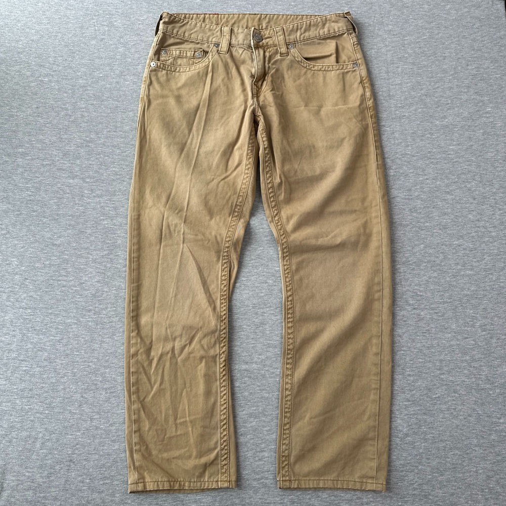 True Religion Men's Slim Jeans Size 32x30 Tan Beige Denim